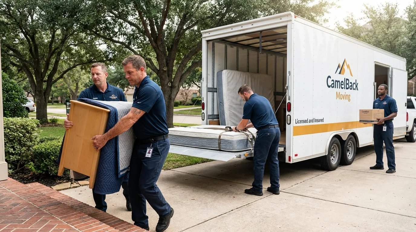 Crew loading residential truck for cross-state move from Bernardsville, NJ